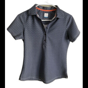 AUR Golf‎ Polo Womens XS Blue Polka Dot Athletic Activewear Tennis
